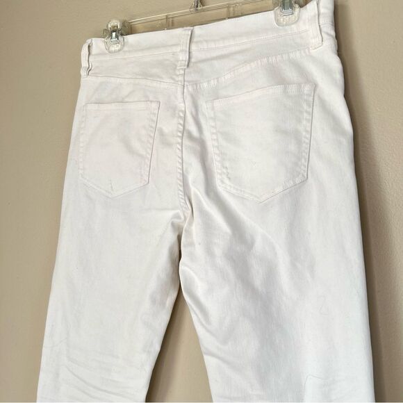 J Crew Ankle Crop Distressed Destroyed White Denim Jeans Style  Size 27 - Picture 8 of 16